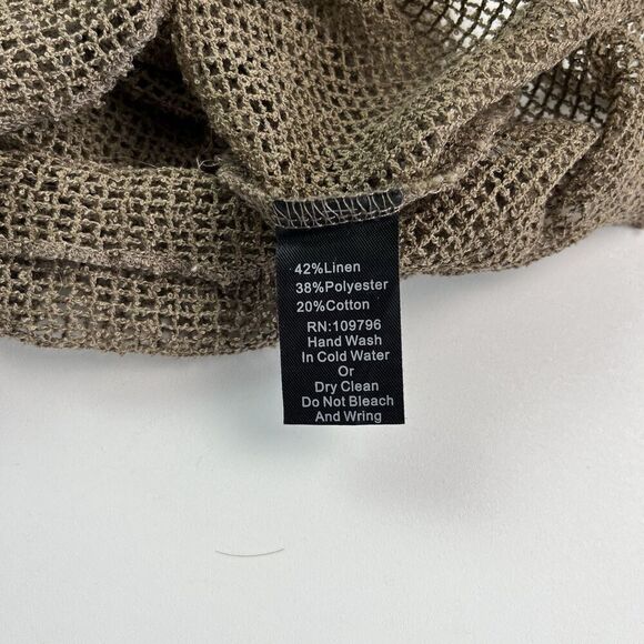 Vintage Y2K Linen Sheer Tunic Top L Asymmetrical Boho Fairy Festival Lagenlook - Picture 12 of 13